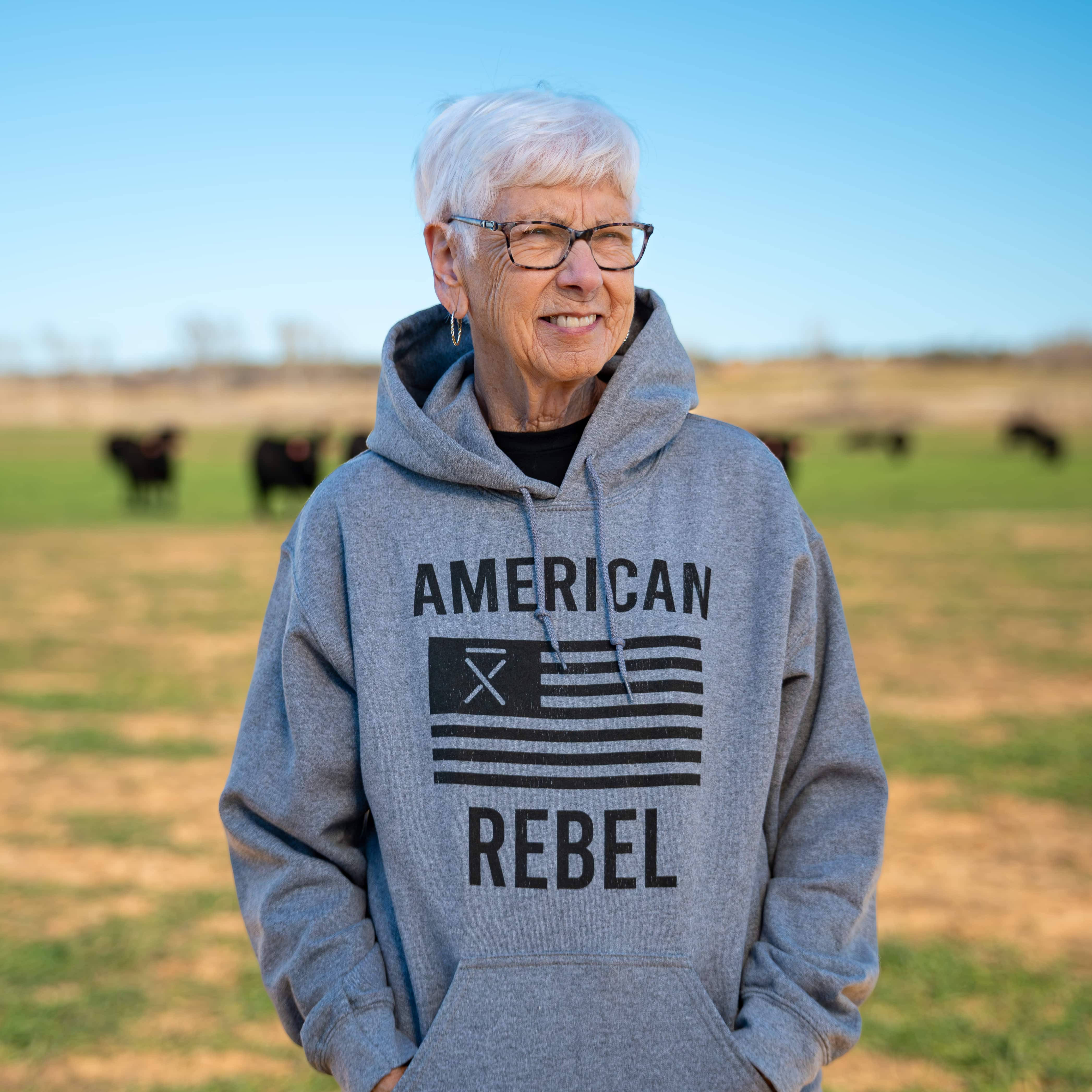 American Rebel Hoodie - Heather Grey